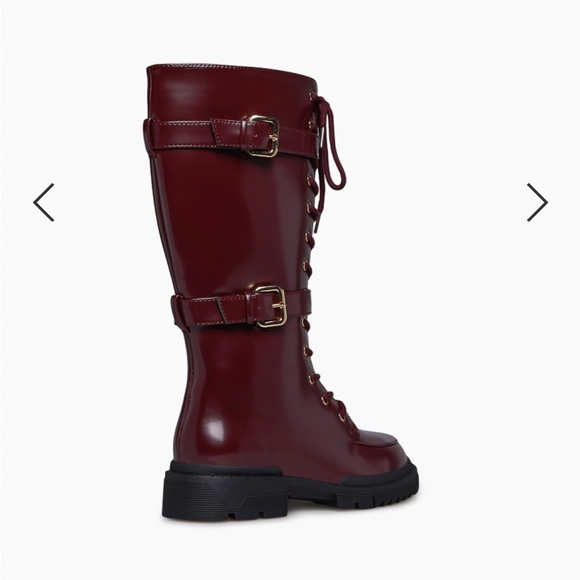 Womens New Shoedazzle Gabrela Lace-Up Flat Boot Color: Oxblood - Picture 2 of 14